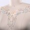 ! Piece Peach V Neck Applique with Sequin Beaded Fringe and Rhinestone Detailing